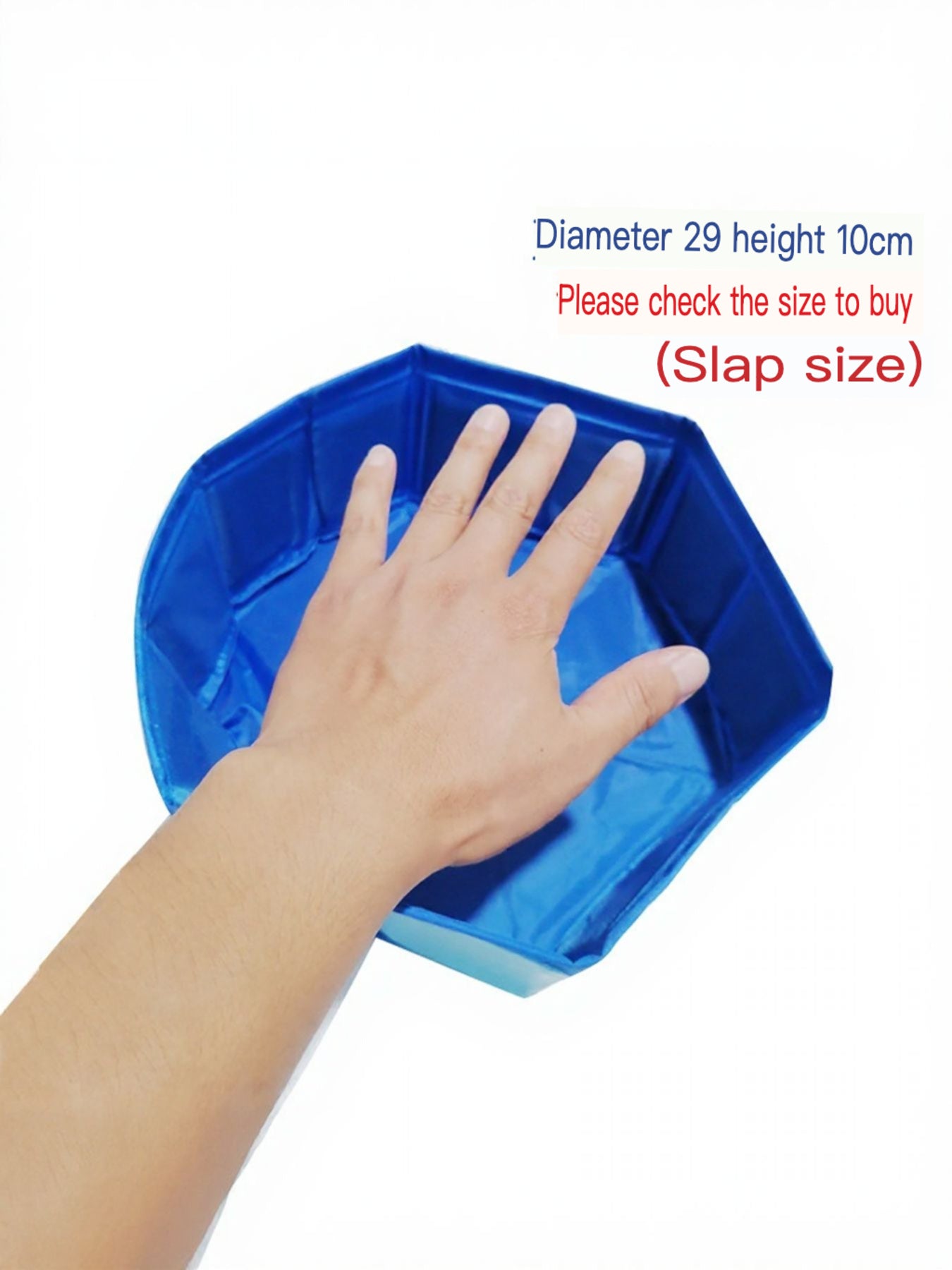 Foldable pet bath pool, blue; 29cm diameter x 10cm height