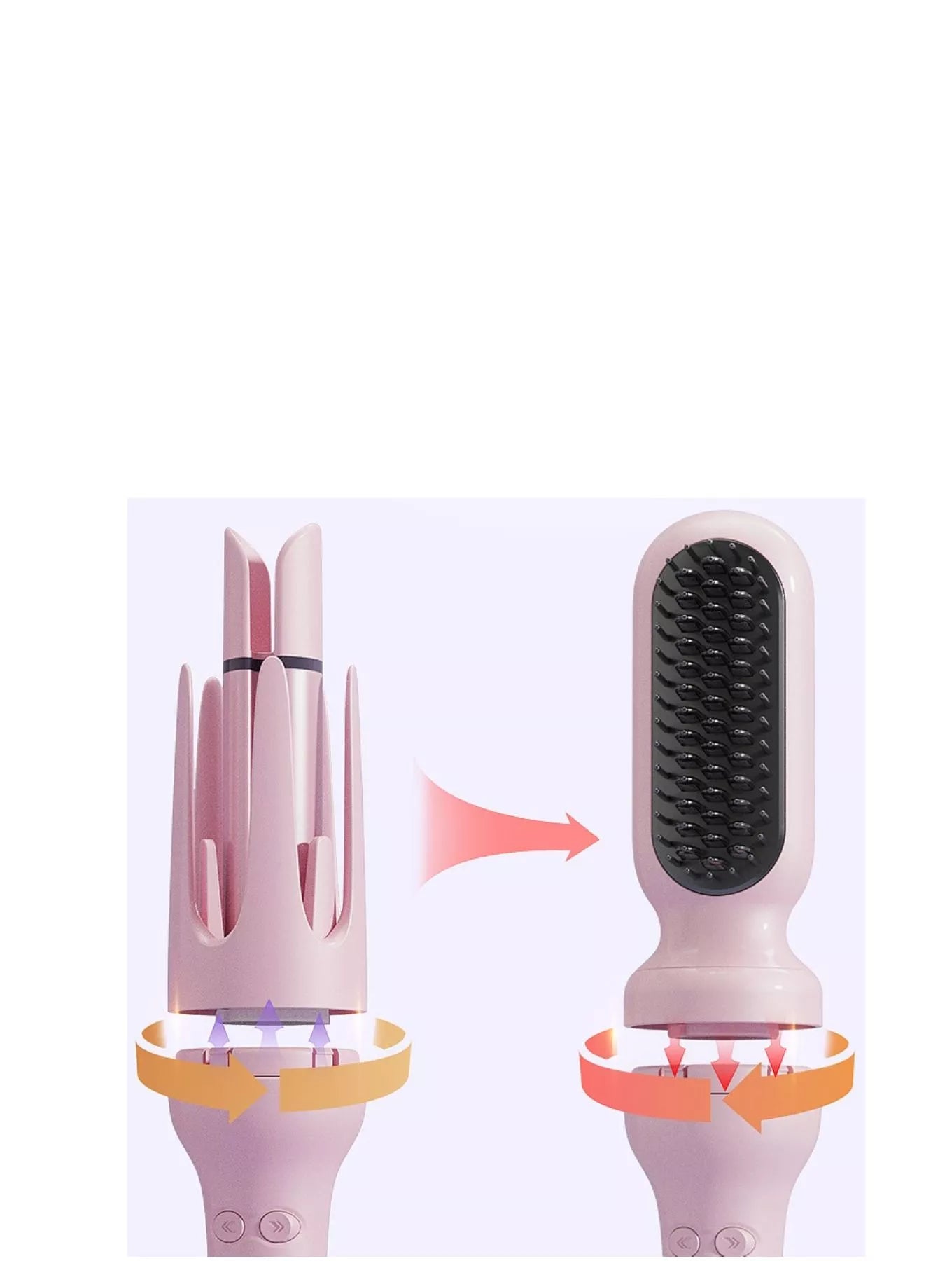 Aufsatzbürste Dusty Pink für automatisches Lockenstyling, schwarze Borsten