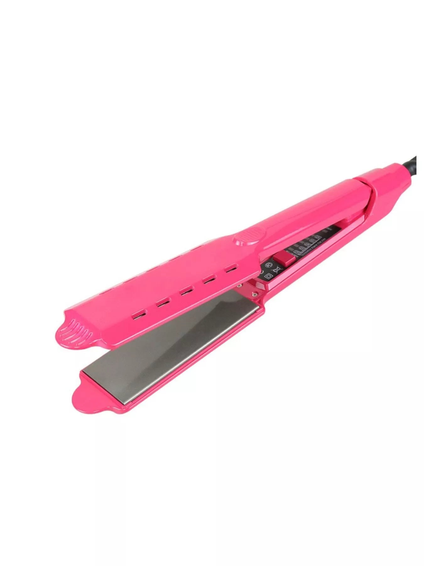 Fast Heating Hair Straightener, strawberry pink body with vented heating plates