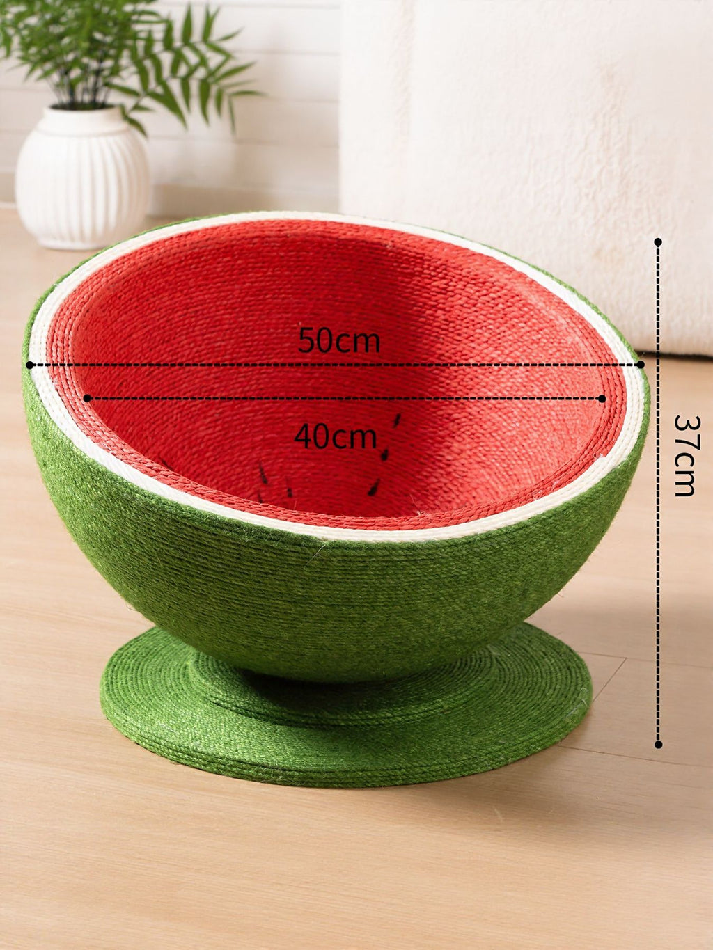 Watermelon cat scratching post nest dimensions: 37cm height, 50cm length, 40cm width