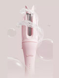 Automatic Rotating Ceramic Curling Iron in Blush Pink, with dual ceramic barrels