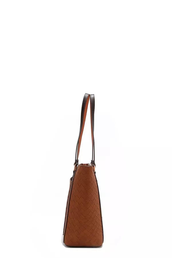 Sun and Sand mini crossbody bag in brown woven texture