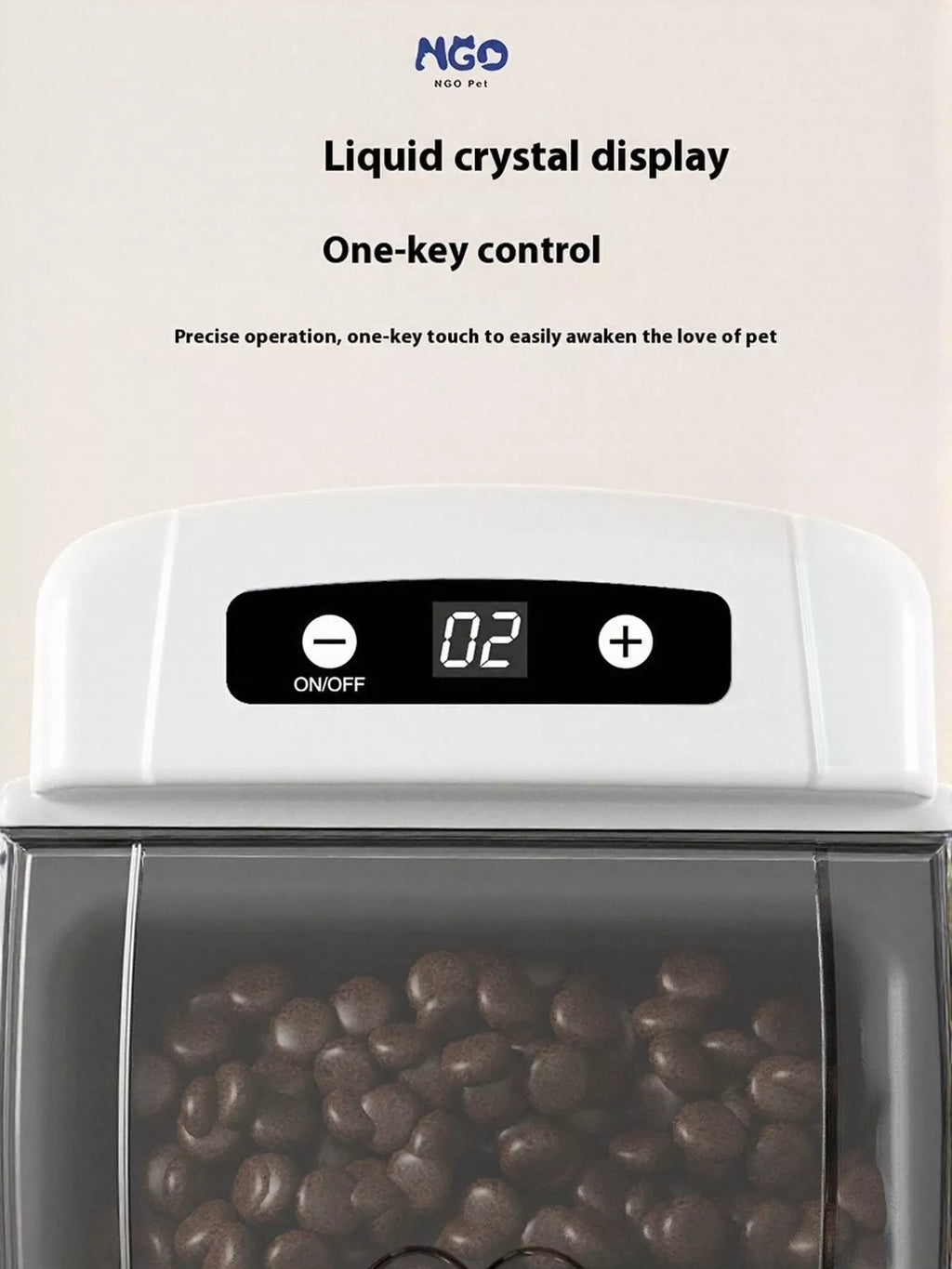 Automatic Pet Feeder mit LCD-Anzeige und transparentem Behälter für die eingelegte Futtermenge