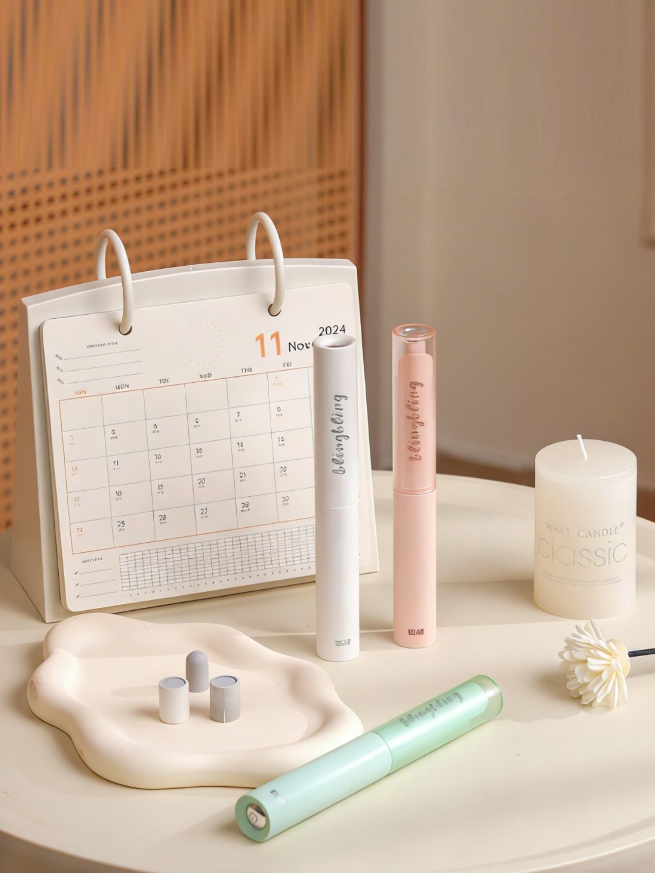 Portable electric nail buffer in white, compact handheld nail buffing tool