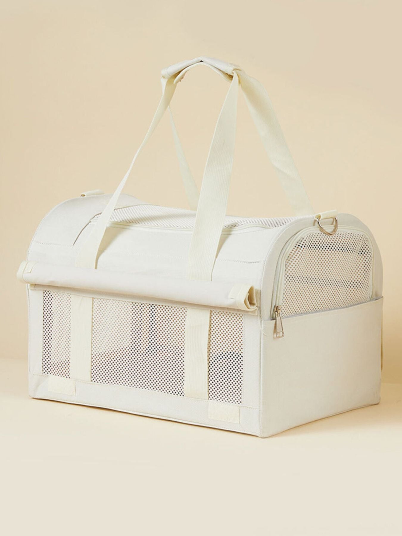 Comfortable & breathable pet carrier bag with top handle and side mesh panels