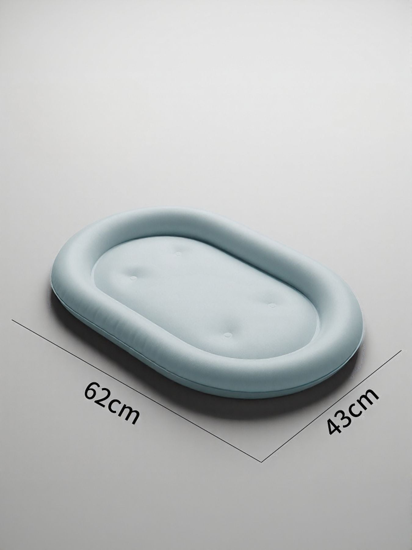 Hellblaues ovales Pet Ice Nest-Polster, Maße 62×43 cm