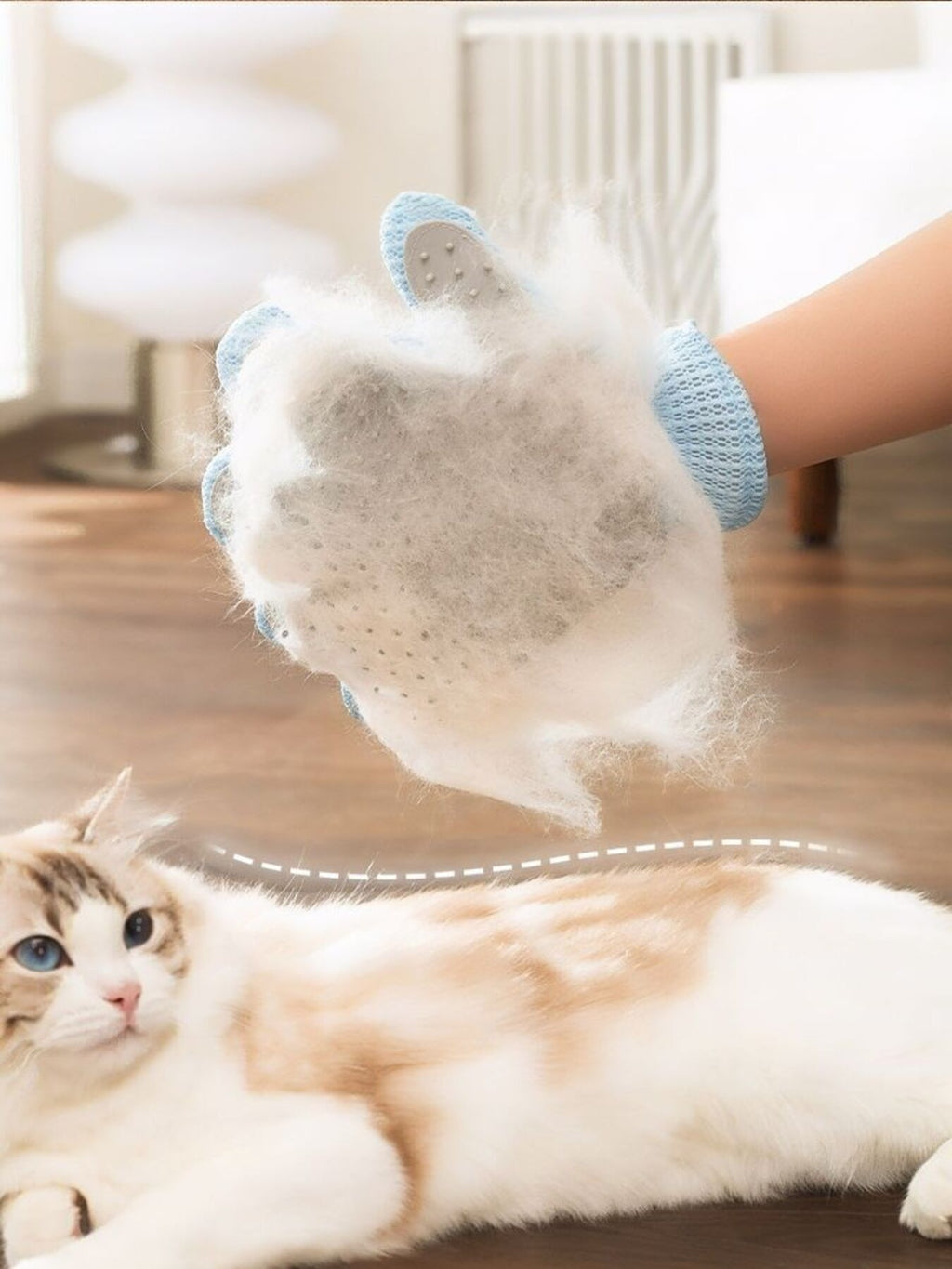 Blue Bear pet hair remover glove with paw design