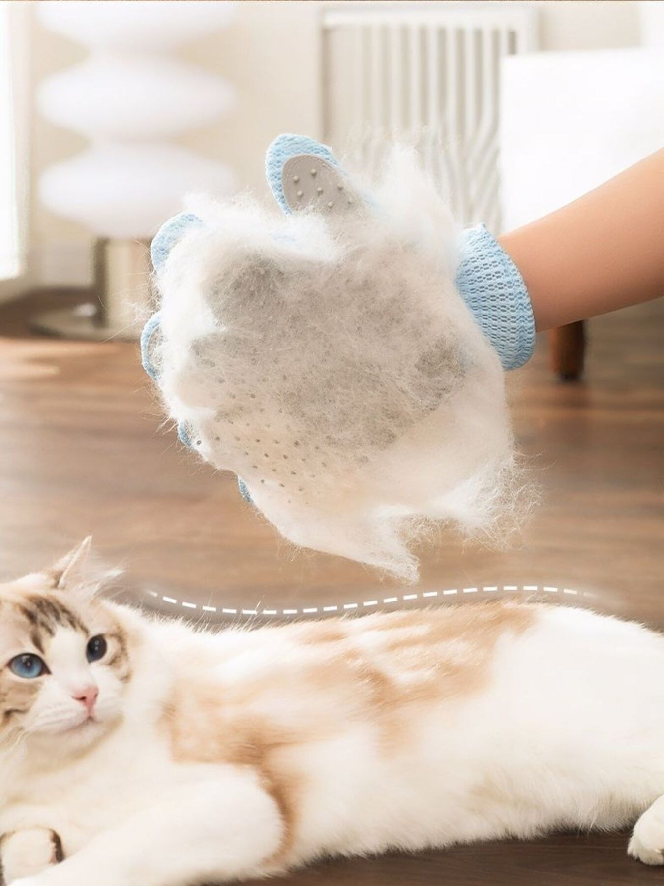 Blue Bear pet hair remover glove with paw design