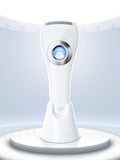 Electric foot nail buffer in white with blue LED ring on the handle