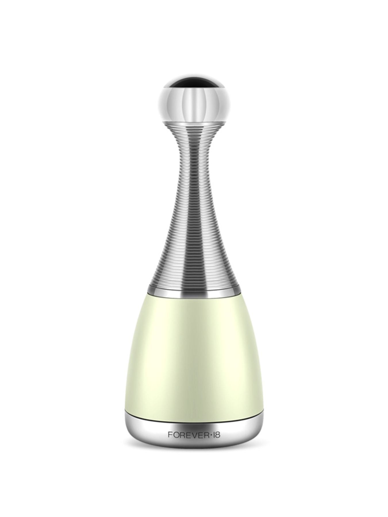 Facial steamer device in light green with silver top and gold neck