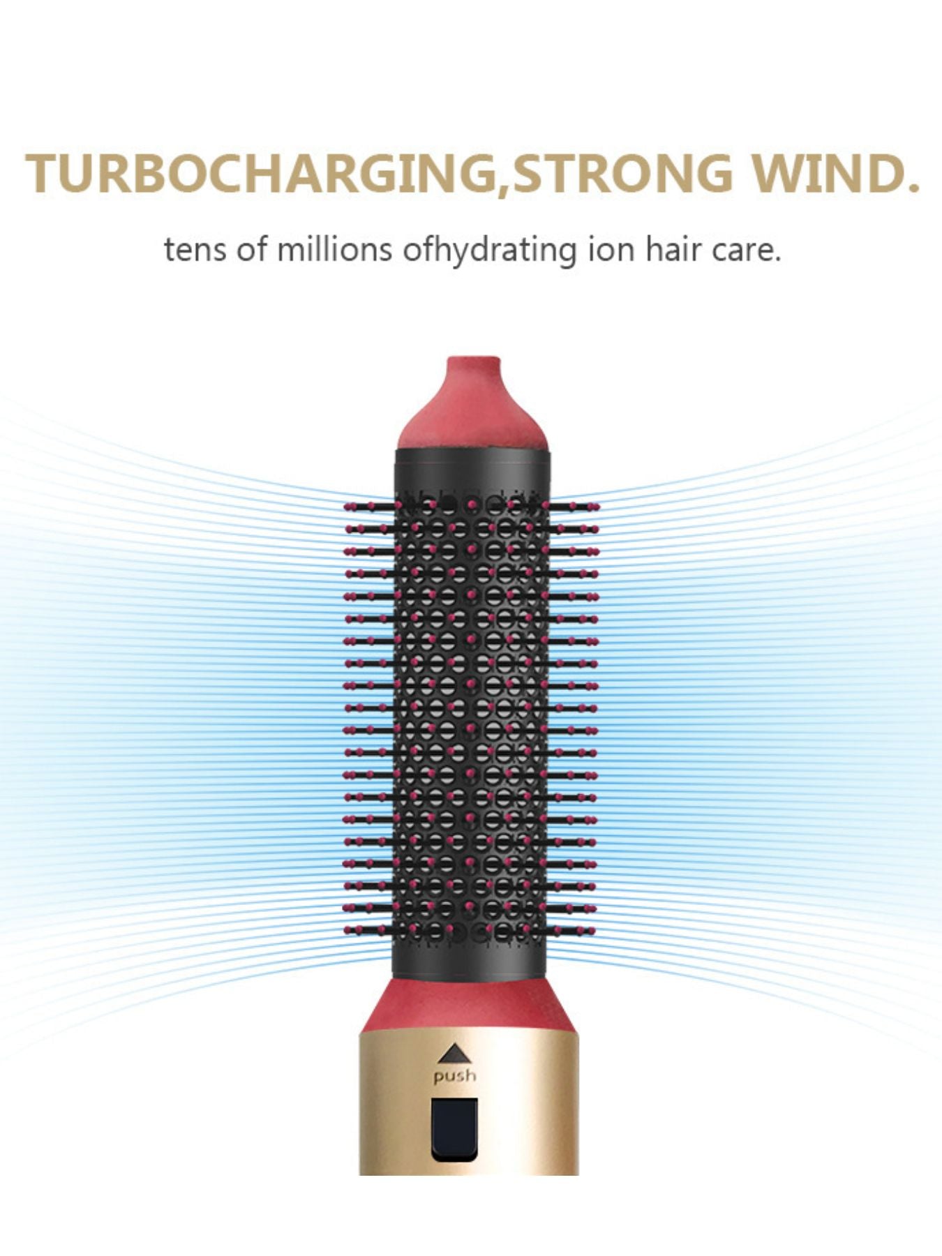 Deep red 5-in-1 hot air brush with turbo airflow style roller head attachment
