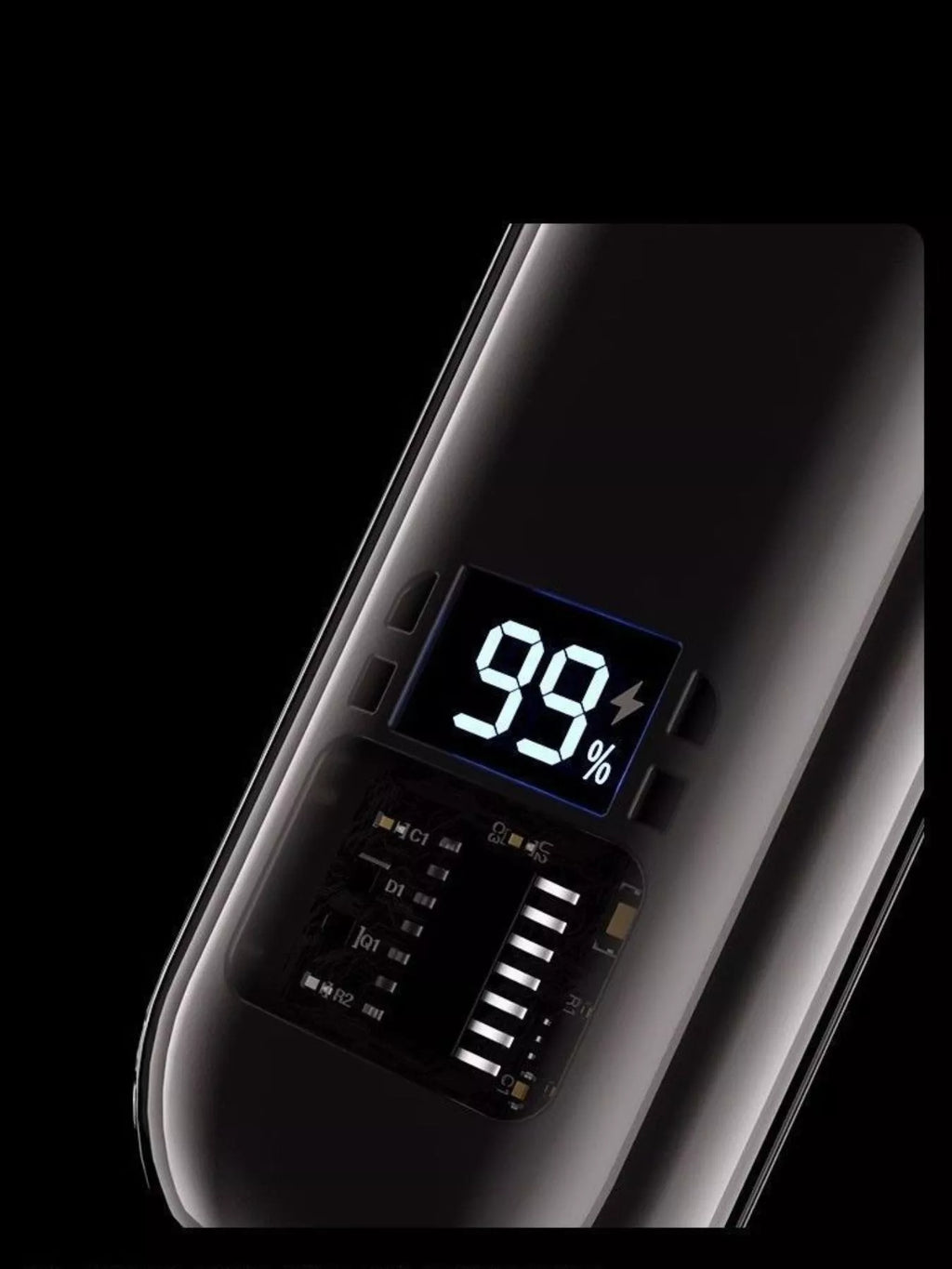 Rechargeable LED nose hair trimmer with blue digital display