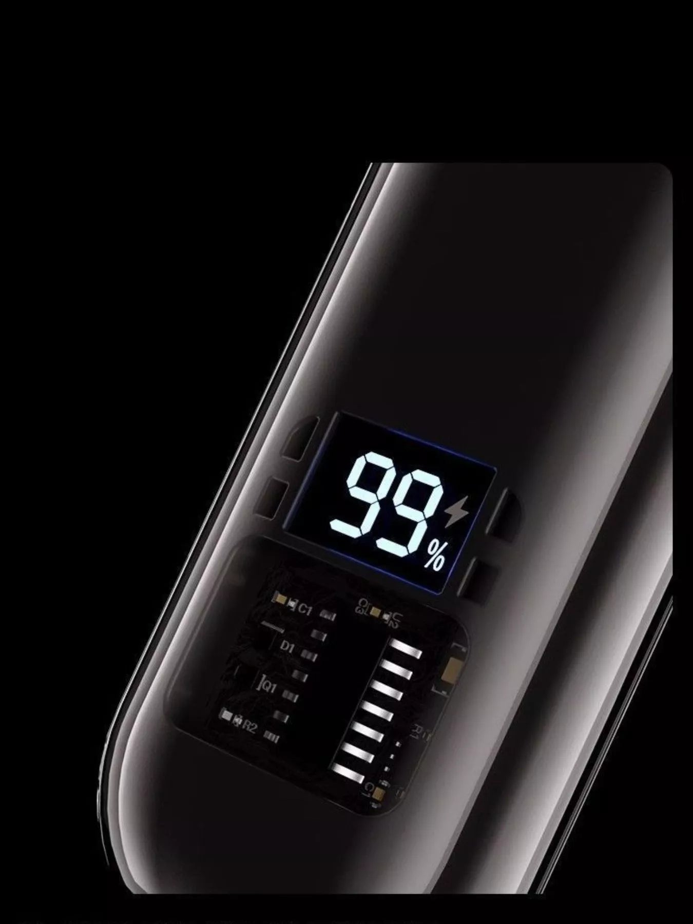 Rechargeable LED nose hair trimmer with blue digital display