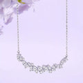 925 Sterling silver zircon tennis-style necklace with linked sparkling stones