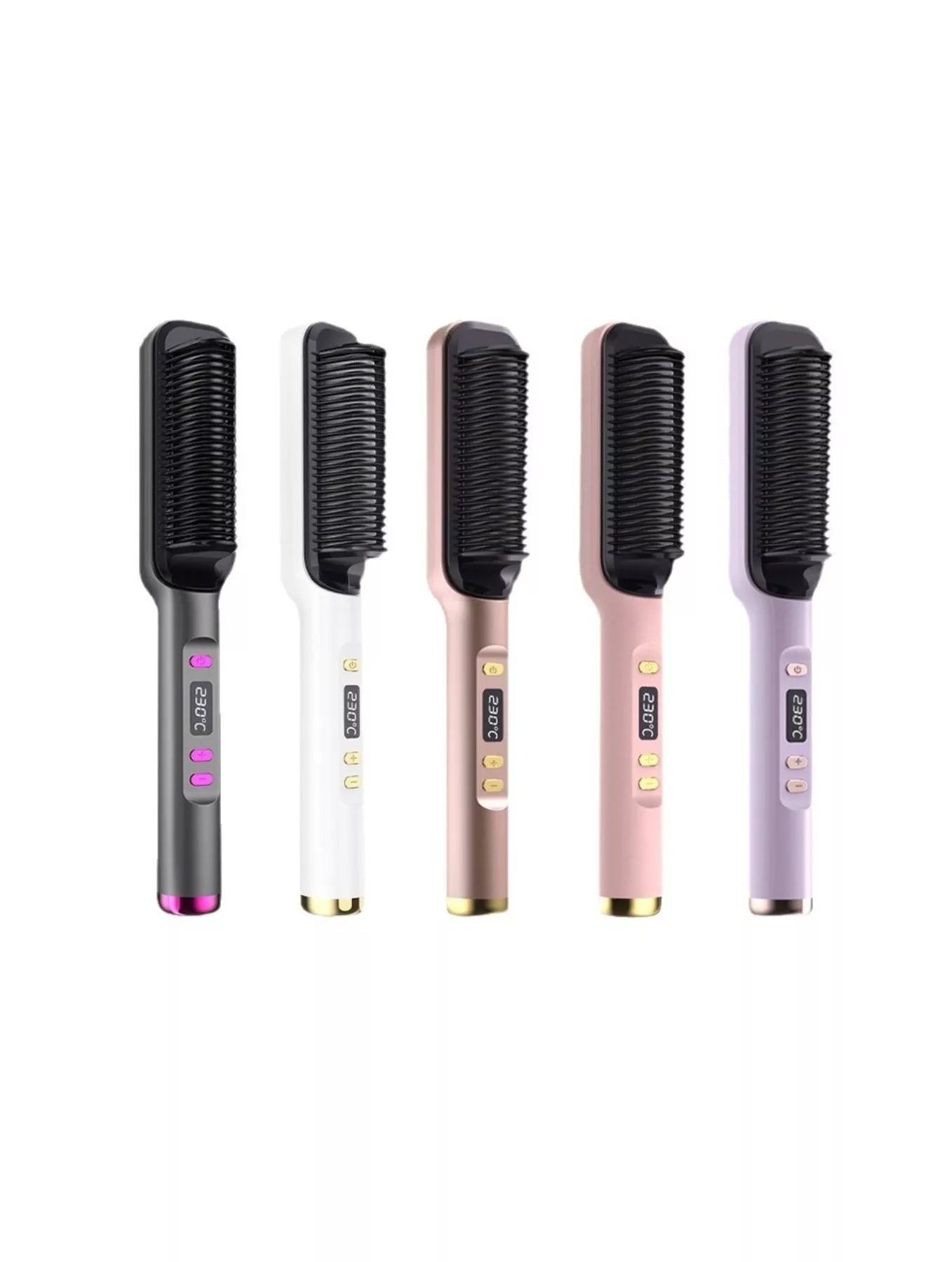Fast Heating Ceramic Straightening Comb in multiple colors: black, white, blush pink, lavender, and dark