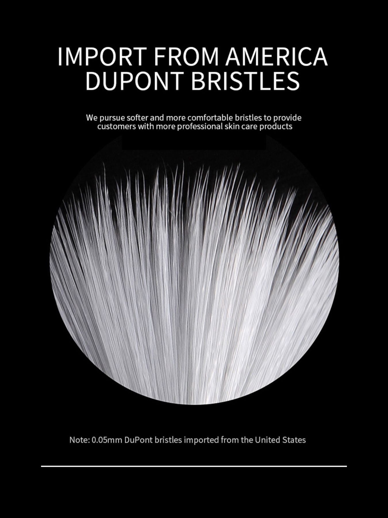 Fine dense bristle fibers on round cleansing brush head