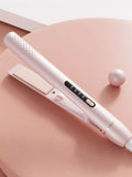 Adjustable Temperature Hair Straightener in Blush Pink, with flat ceramic plates