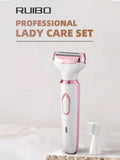 4-in-1 painless hair remover, white and pink foil shaving head
