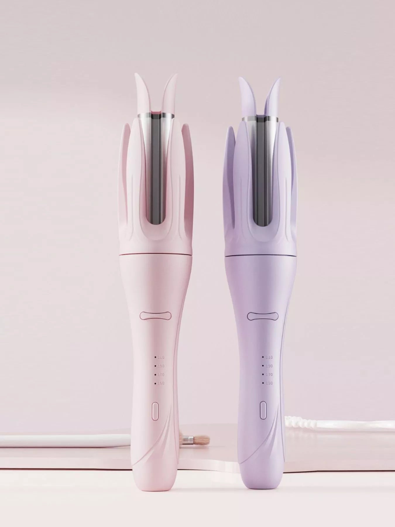 Automatic Rotating Ceramic Curling Iron set: Blush Pink and Lavender models