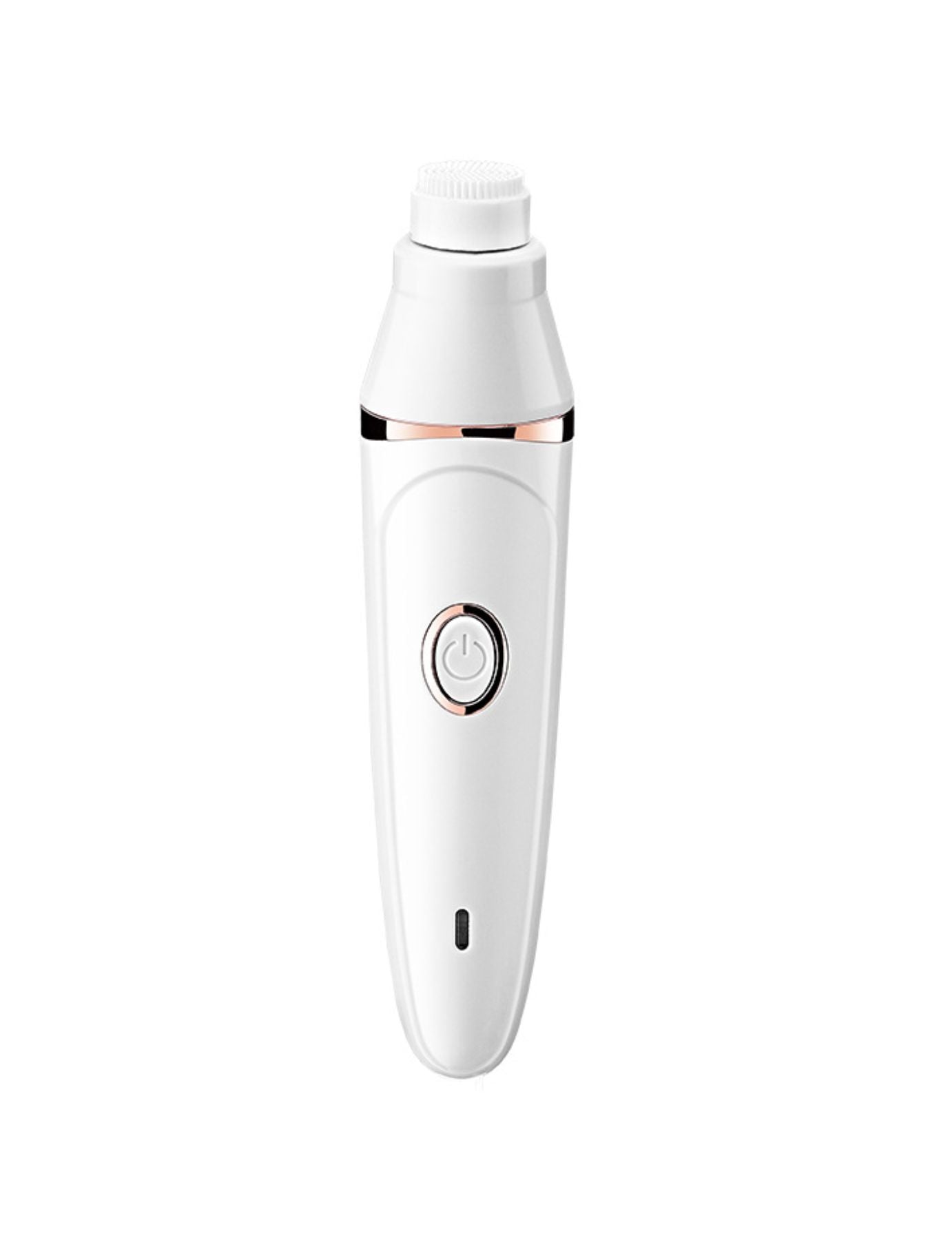 White epilator body with textured top attachment and power button
