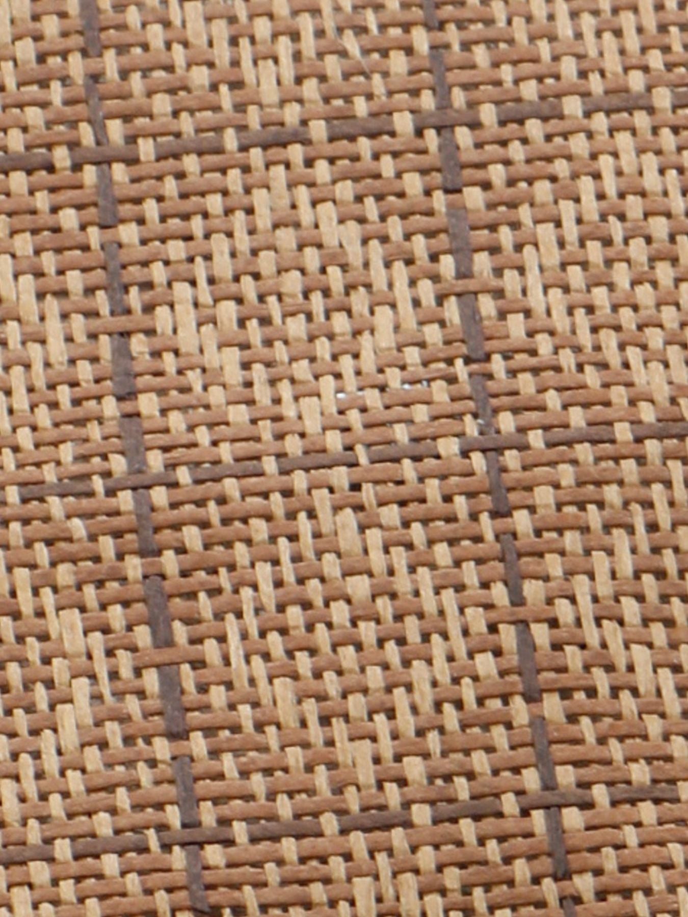 Close-up of brown woven scratching mat texture with dark gray reinforced stripes
