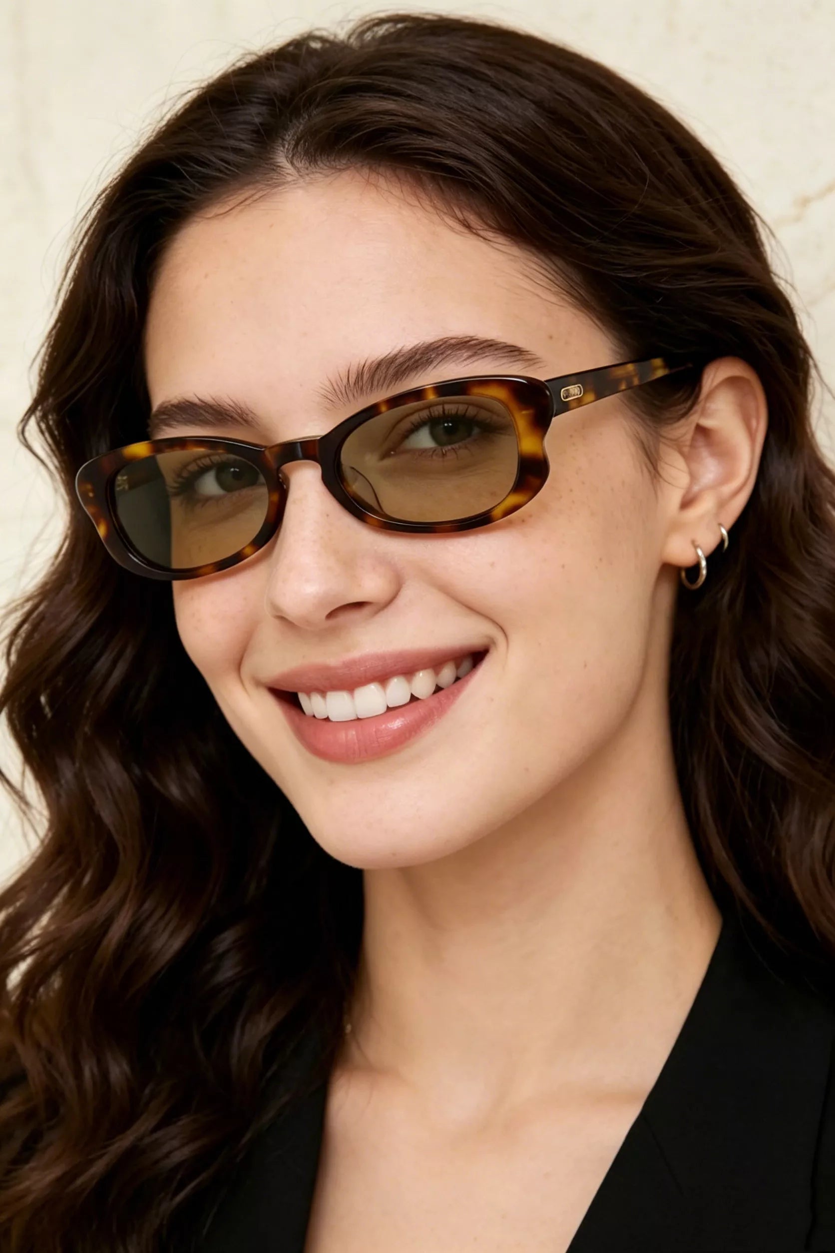 UV protection tortoiseshell sunglasses, brown oval lenses, full rim
