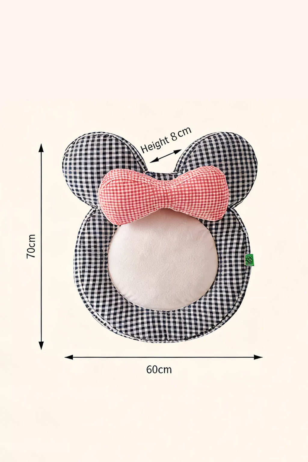 Plaid pet mat size: 60cm by 70cm, red check bow pillow