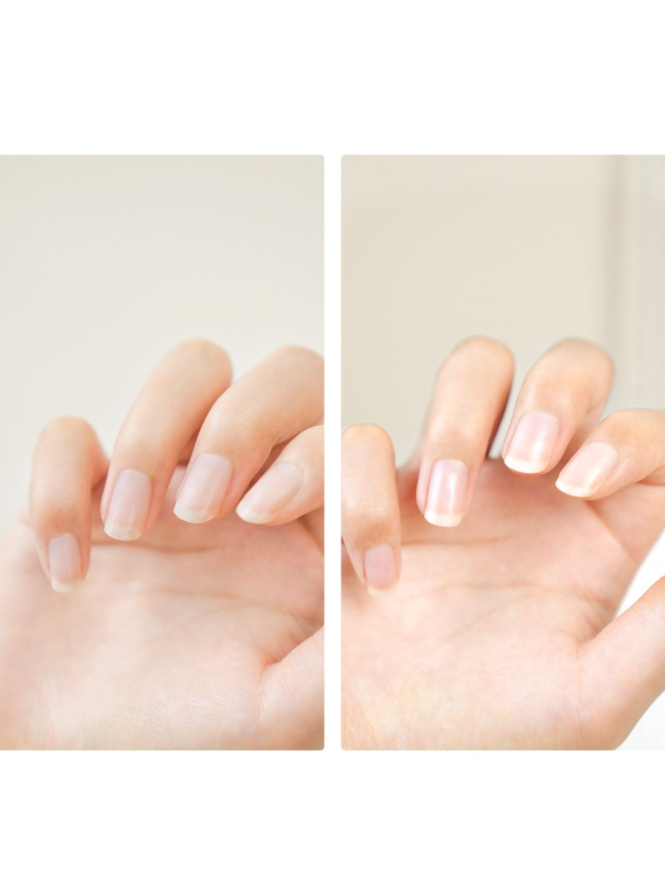 Nails buffed with portable electric nail buffer, smooth manicure look