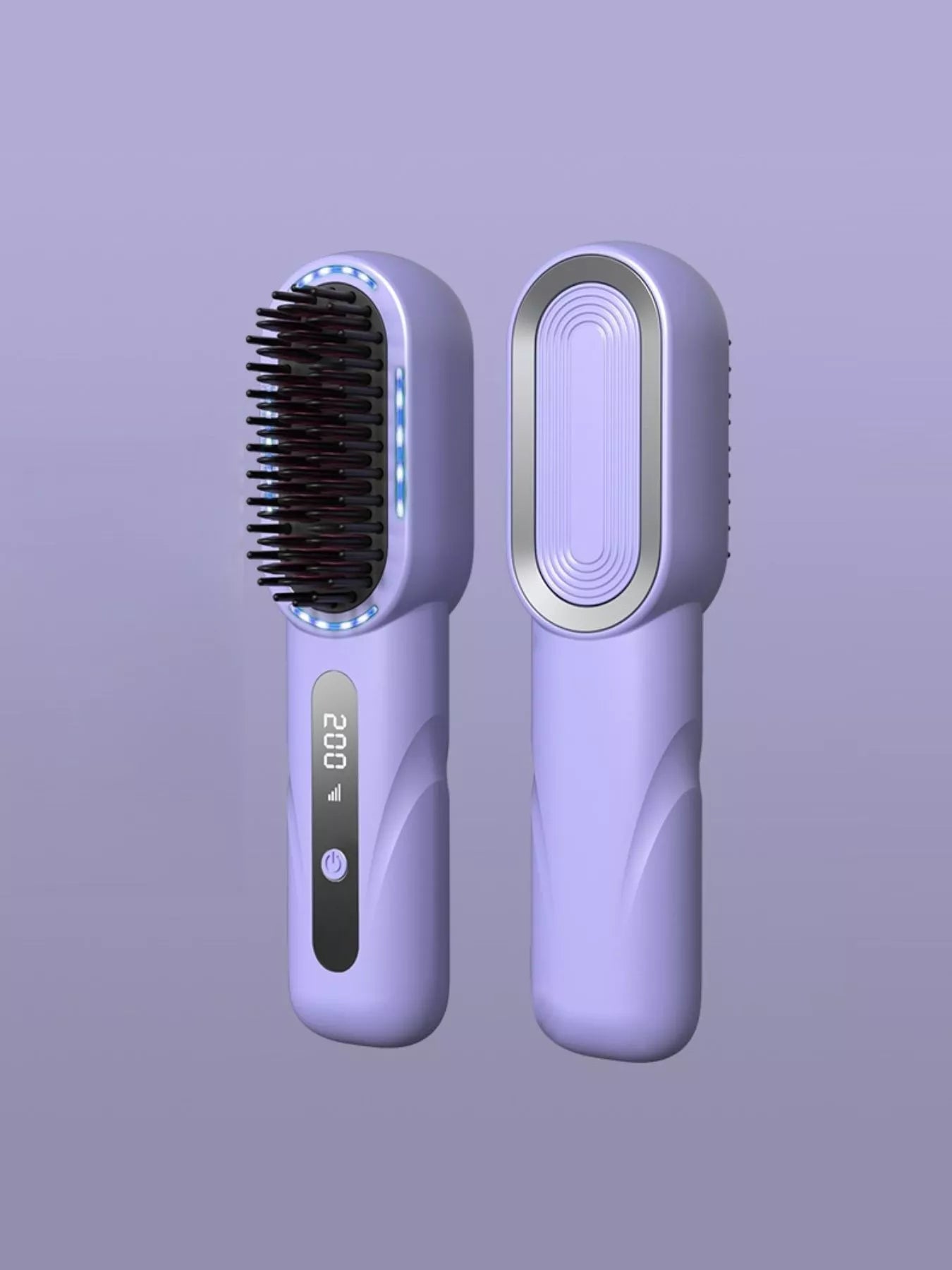 Fast Heating Straightening Comb, lavender, heated comb teeth and oval smoothing plates