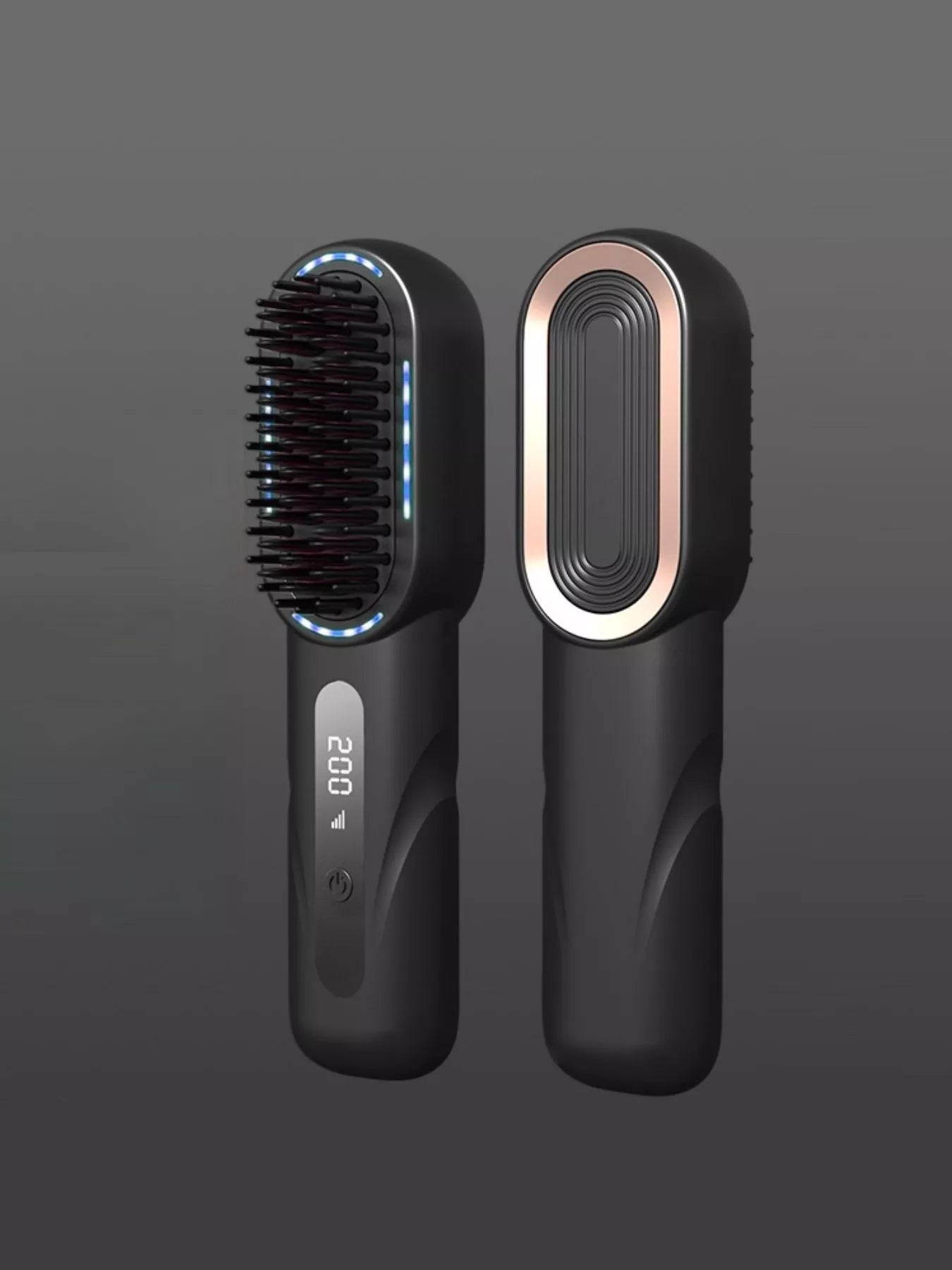 Fast Heating Straightening Comb, dark gray/black, heated plates and control screen