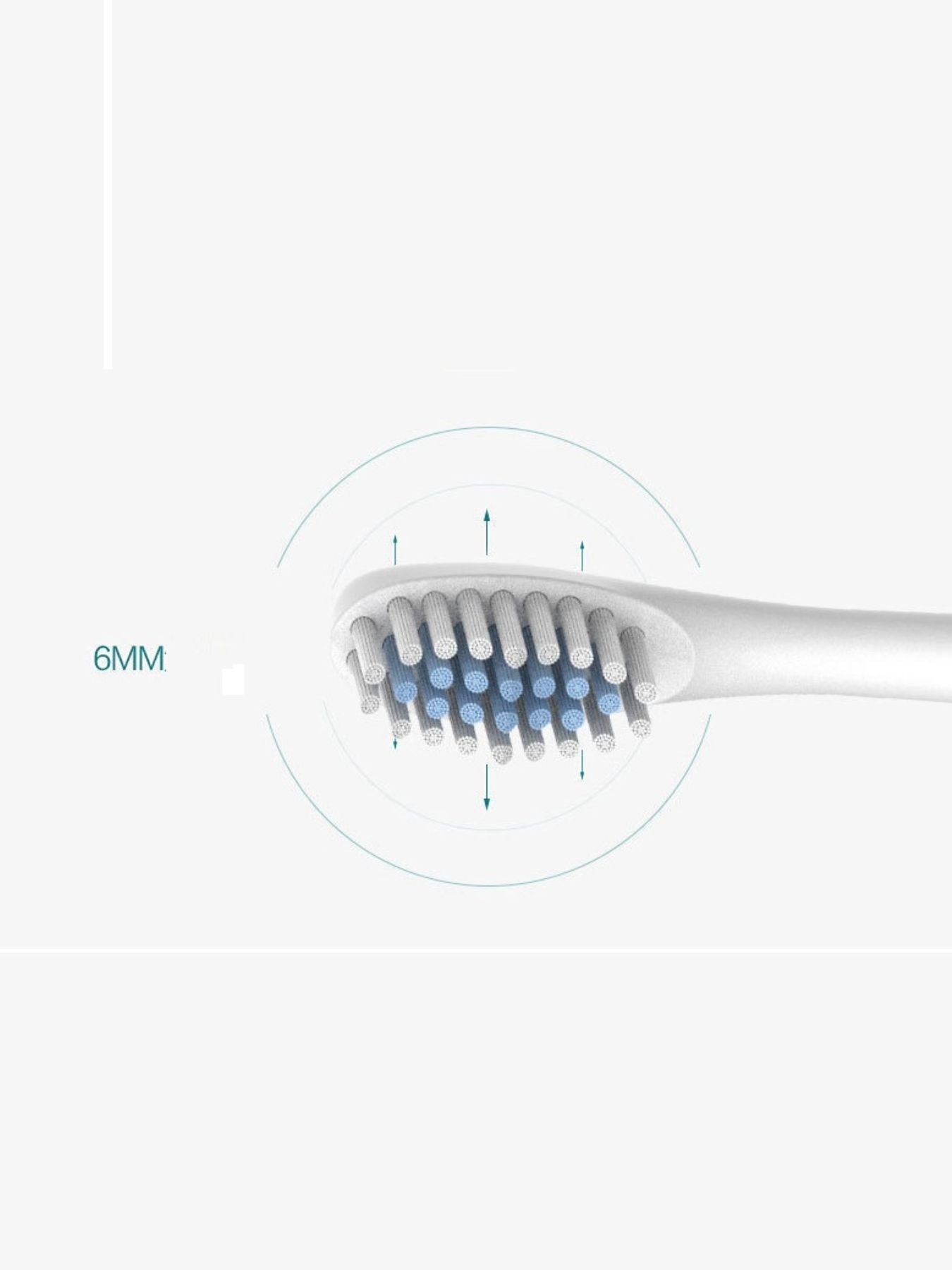6mm bristle electric toothbrush head close-up