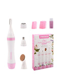 4-in-1 Nose Hair Trimmer (Pink) with angled stainless blade head