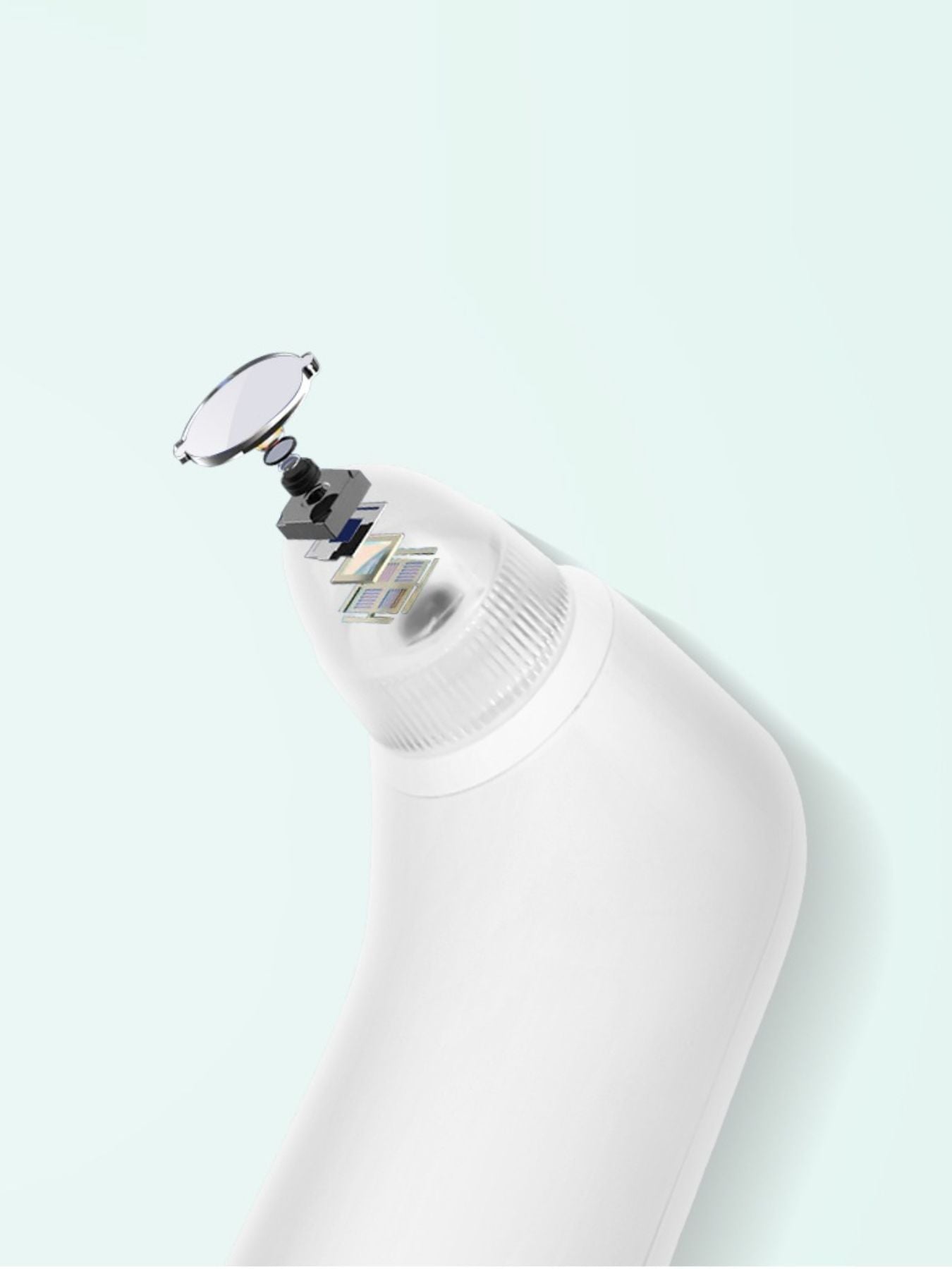 White pore vacuum blackhead extractor with visible metallic suction head detail