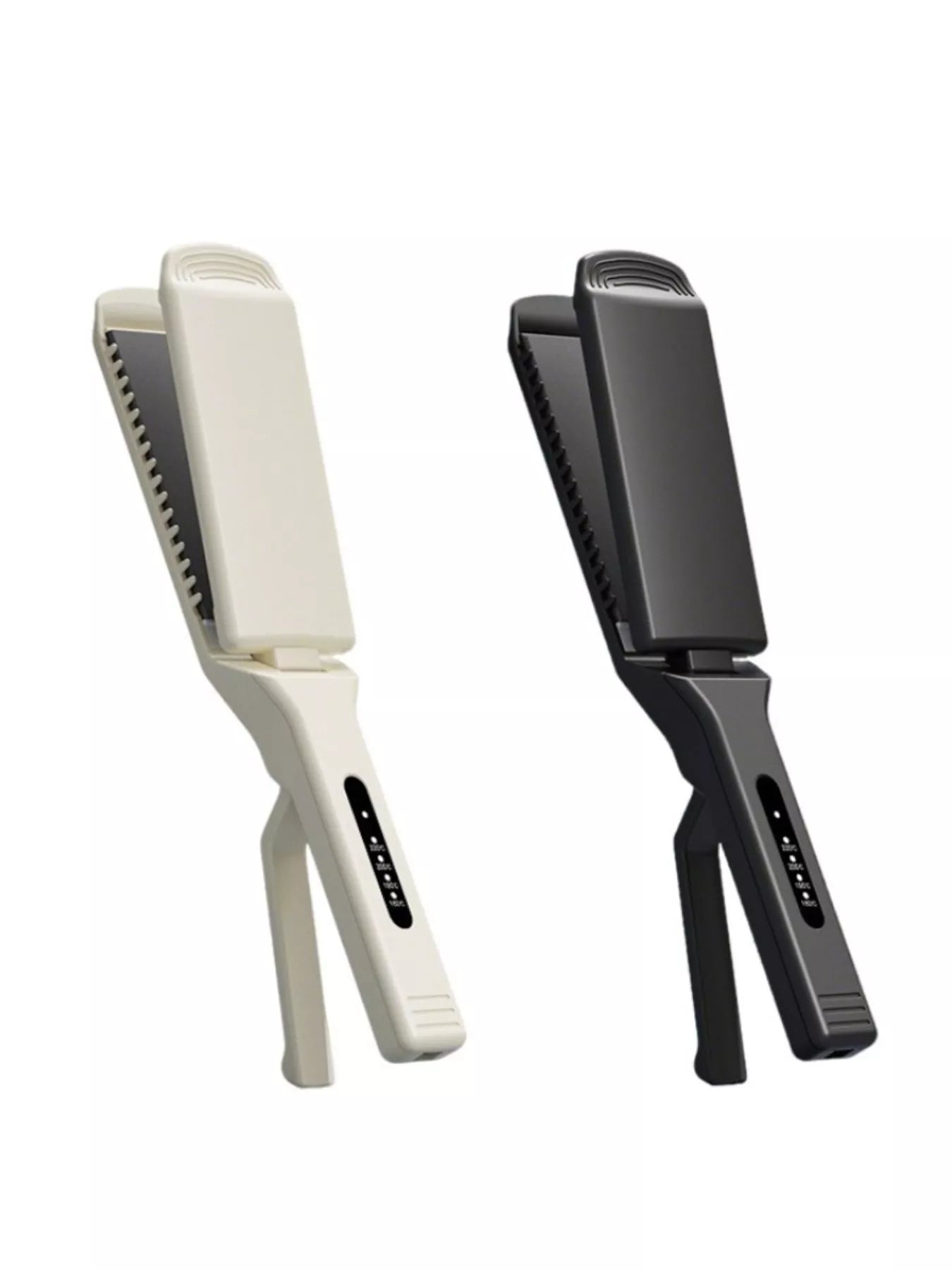 Trendsi adjustable temperature hair straightener, Ivory and Black side-by-side