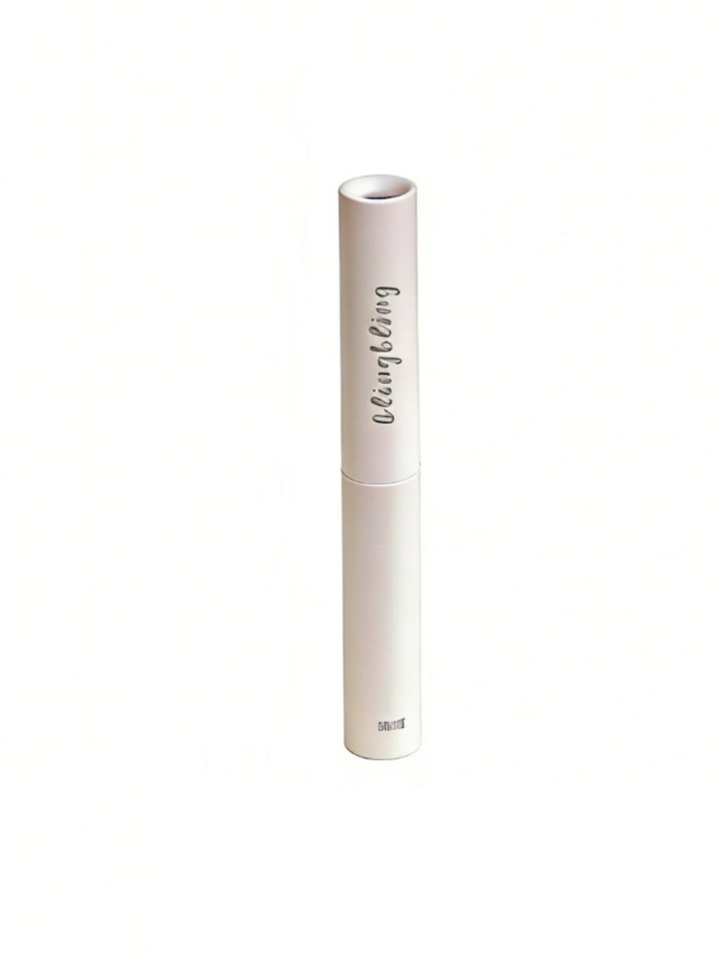 White portable electric nail buffer cylinder with branding