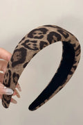 Leopard-Polyester-Stirnband, breites braun-schwarz gemustertes Band