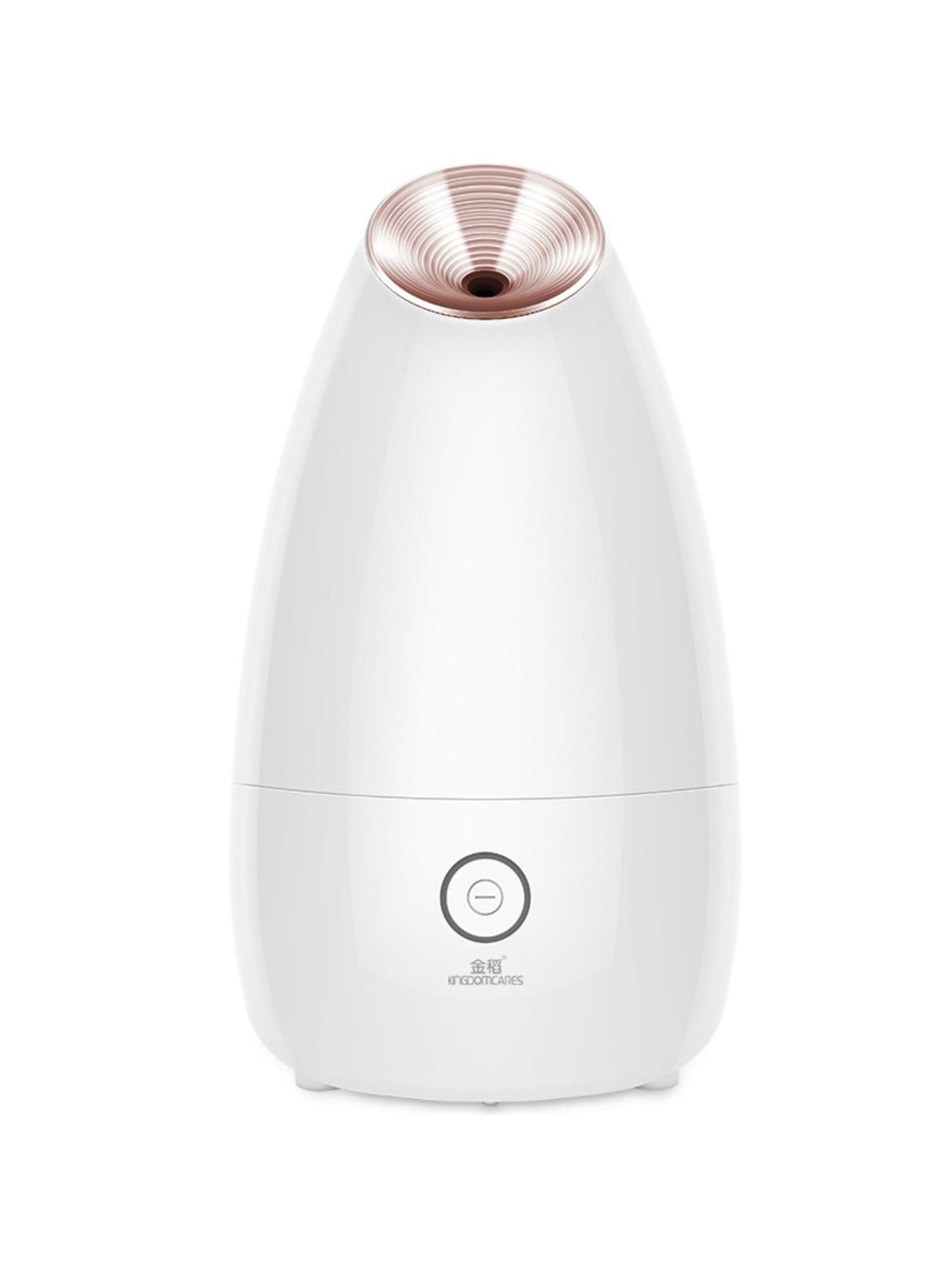 Facial steamer deep cleansing device: white body, rose-gold steam nozzle