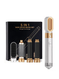 5‑in‑1 Hot Air Brush set, White Gold White, with multiple styling brush heads