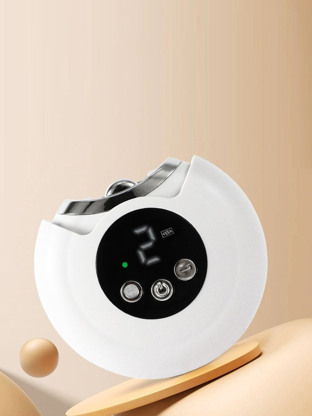 White portable nail buffer polisher with digital speed display showing “3” and control buttons